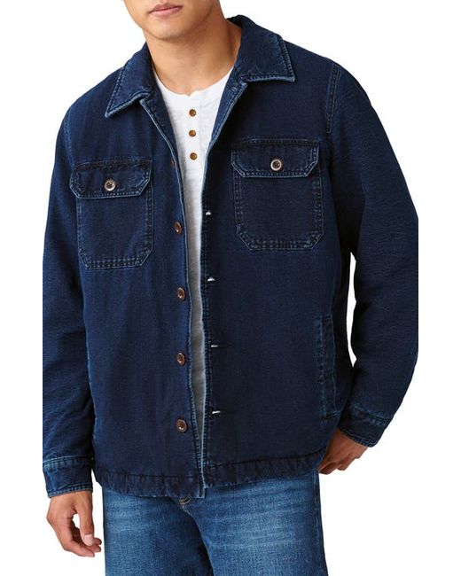 Lucky Brand Faux Shearling Lined Indigo Shirt Jacket in at