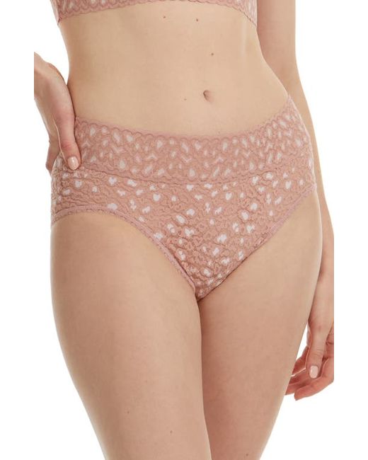 Hanky Panky X-Dye French Lace Briefs in Desert Rose/White at