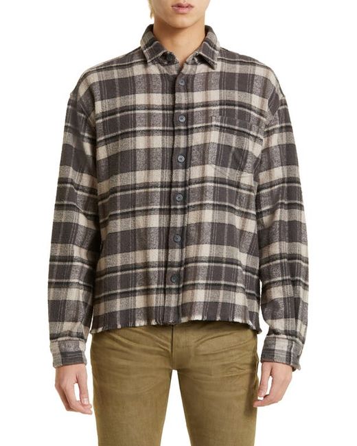 John Elliott Hemi Oversize Check Cotton Flannel Button-Up Shirt in at