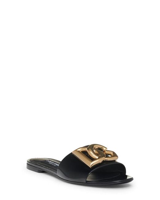Dolce & Gabbana DG Logo Slide Sandal in at