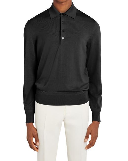 Tom Ford Fine Gauge Wool Polo Sweater in at