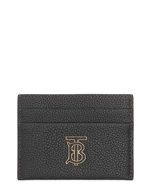 Burberry TB Monogram Pebbled Leather Card Case in at