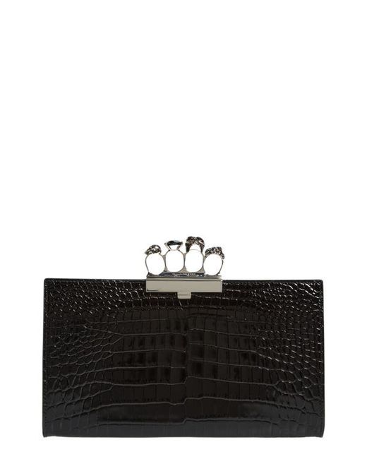 Alexander McQueen Crystal Embellished Four-Ring Flat Pouch in at