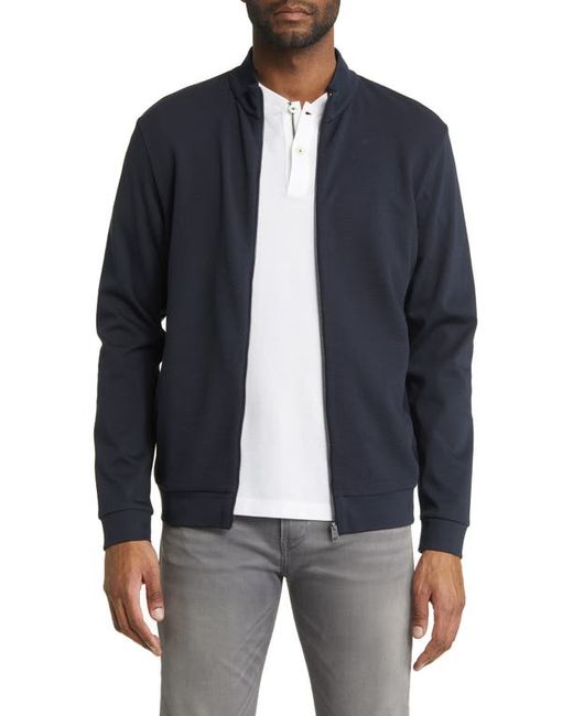Boss Skiles Cotton Knit Zip-Up Jacket in at