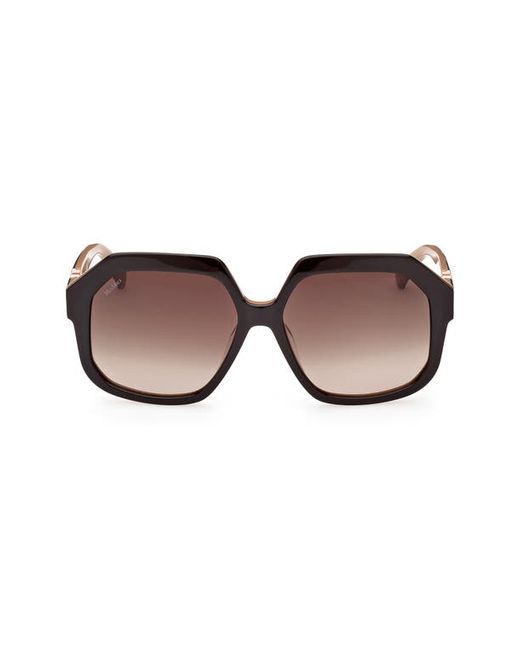 Max Mara 57mm Geometric Sunglasses in Dark Other/Grad at