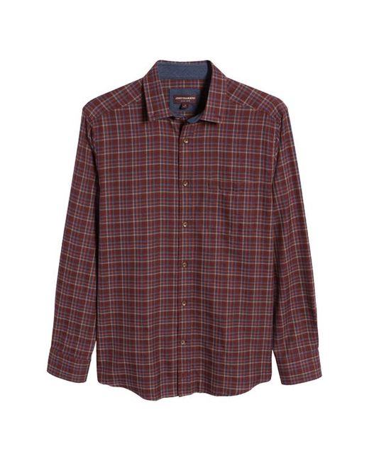 Johnston & Murphy Heather Box Plaid Button-Up Shirt in at