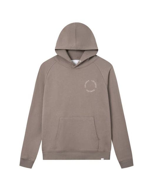 Les Deux Circle Logo Cotton Hoodie in 855215-Walnut/Ivory at
