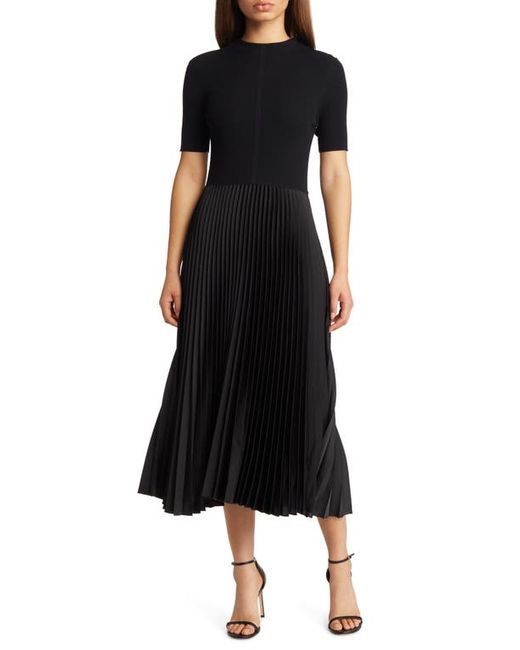 Boss Fadrid Ribbed Pleated A-Line Dress in at