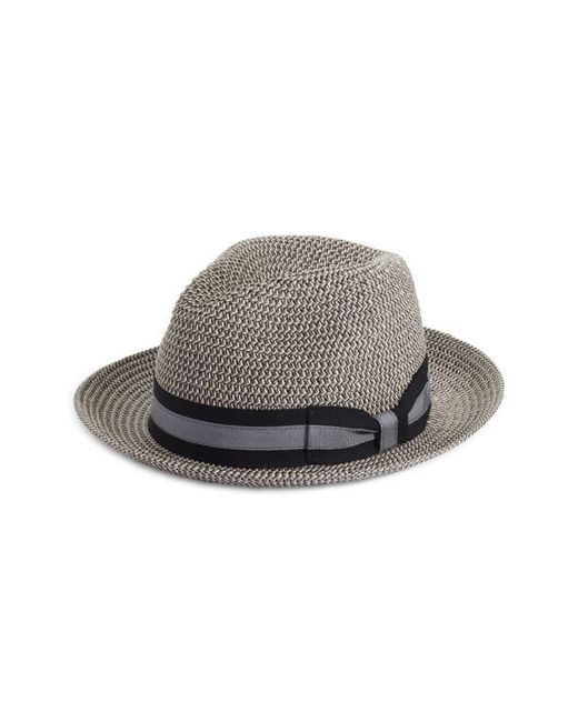 Nordstrom Classic Stripe Straw Fedora Hat in at