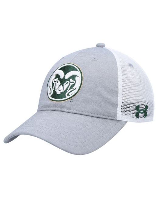 Under Armour White Colorado State Rams Sideline Performance Trucker Snapback Hat at One Oz