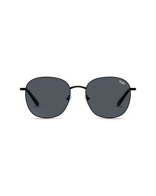 Quay Australia Jezabell 53mm Polarized Round Sunglasses in Smoke Lens at