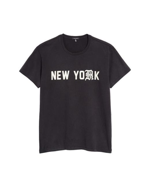 R13 New York Cotton Jersey Graphic Tee in at
