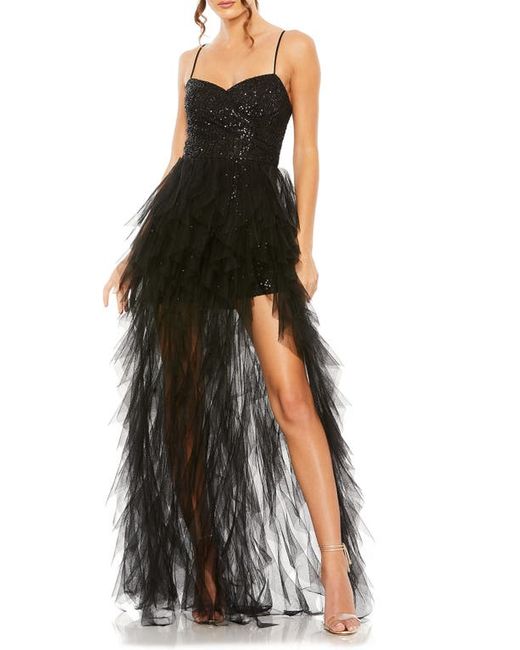 Mac Duggal Sequin Ruffle Tulle Gown in at