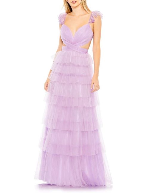 Mac Duggal Tiered Ruffle Cutout Tulle Gown in at