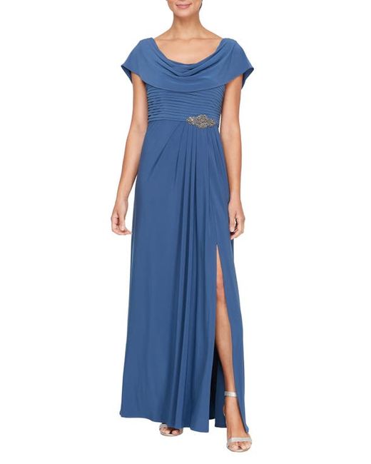 Alex Evenings Cowl Neck Beaded Waist Gown in at