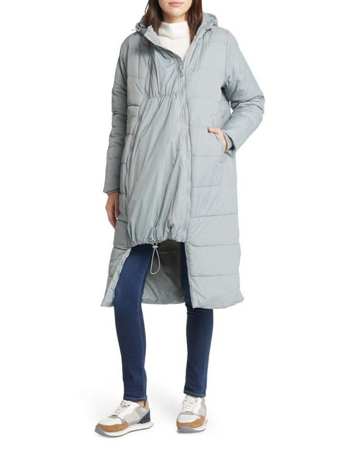 Modern Eternity 3-in-1 Long Quilted Waterproof Maternity Puffer Coat in at