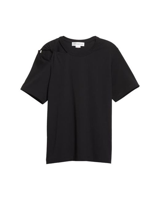 Victoria Beckham Shoulder Twist Organic Cotton T-Shirt in at