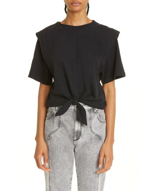 Isabel Marant Zelikia Modern Tie Front Cotton Jersey Top in at