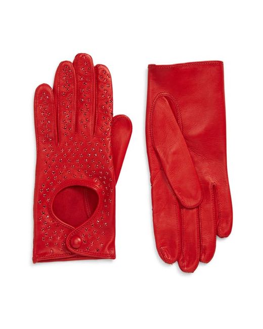 Seymoure Leather Crystal Driving Gloves in at