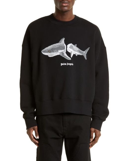 Palm Angels Shark Appliqué Sweatshirt in at
