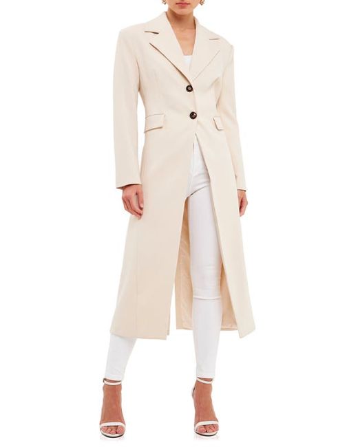 Endless Rose Two-Button Front Slit Long Coat in at