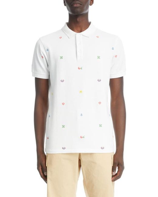 Kenzo Pixel Embroidered Cotton Polo in at