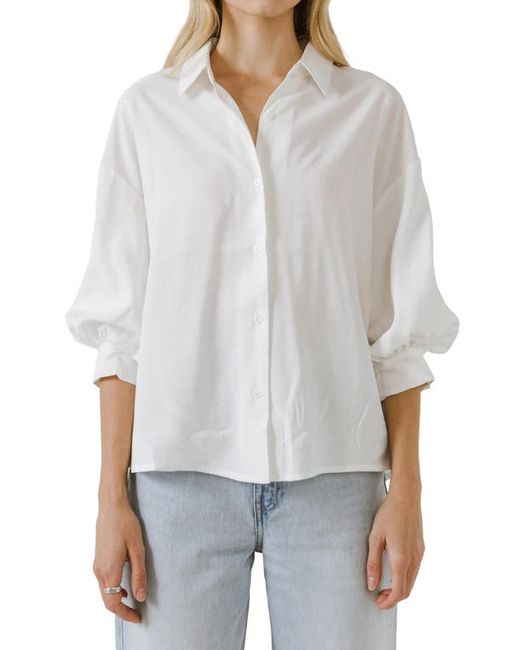 English Factory Balloon Sleeve Button-Up Shirt in at