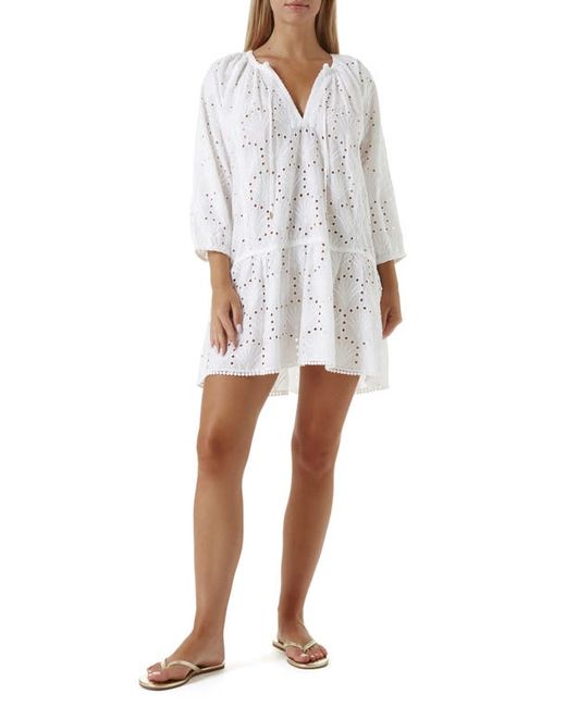 Melissa Odabash Ashley Eyelet Detail Cotton Cover-Up Tunic in at