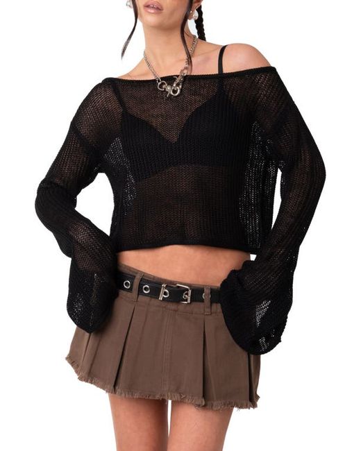 Edikted Emmie Off the Shoulder Sheer Sweater in at