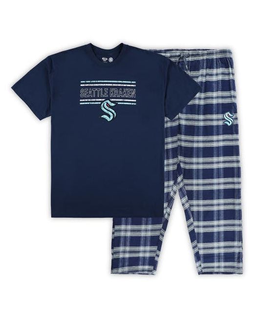 Profile Deep Sea Blue/Gray Seattle Kraken Big Tall T-Shirt Pajama Pants Sleep Set in at