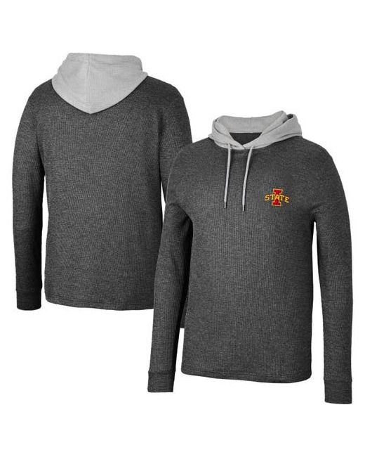 Colosseum Iowa State Cyclones Ballot Waffle-Knit Thermal Long Sleeve Hoodie T-Shirt at
