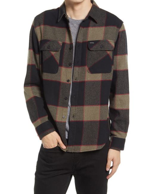 Brixton Bowery Slim Fit Plaid Flannel Button-Up Shirt in at