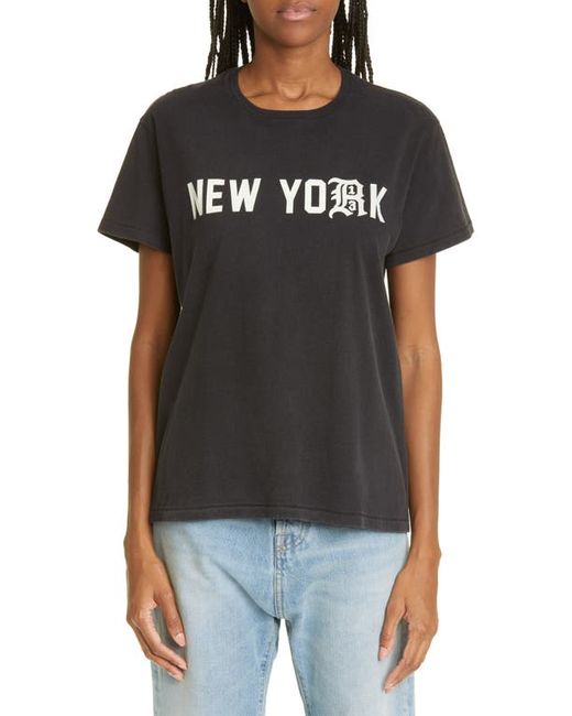 R13 New York Cotton Jersey Graphic Tee in at