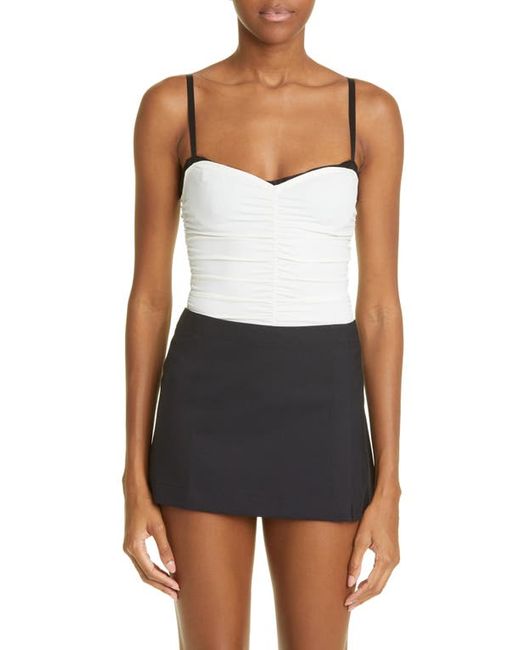 Miaou Renzo Ruched Mesh Tube Top in at