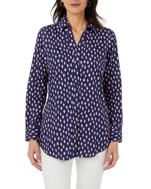 Foxcroft Faith Ikat Dot Button-Up Shirt in at
