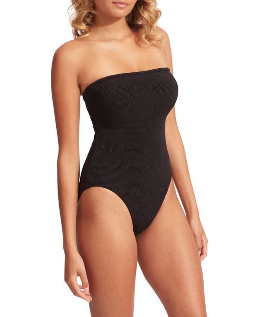 Seafolly Seadive Strapless Underwire One-Piece Swimsuit in at