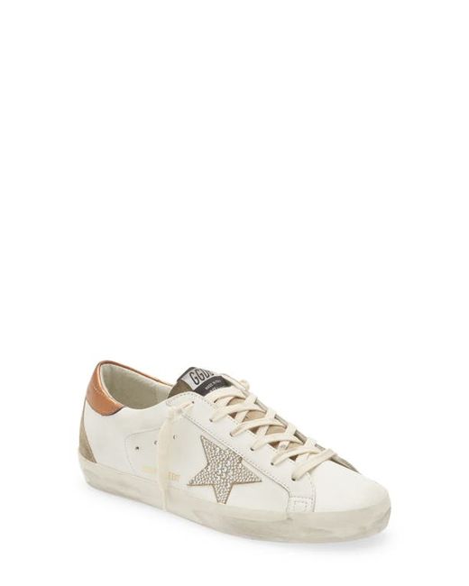 Golden Goose Super-Star Low Top Sneaker in White/Crystal/Rus/Taupe at