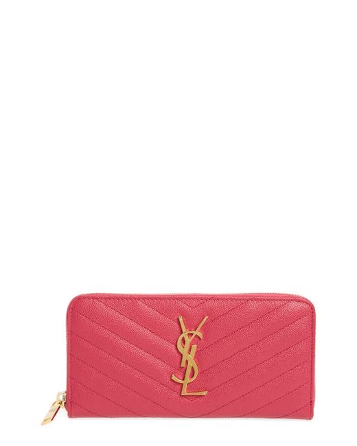 Saint Laurent Monogram Quilted Leather Wallet in at