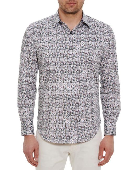 Robert Graham Sundial Print Stretch Cotton Button-Up Shirt in at