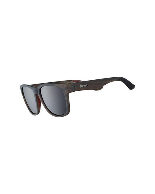 Goodr Just Knock It On Golf 55mm Polarized Sunglasses in Wood Grain Black at