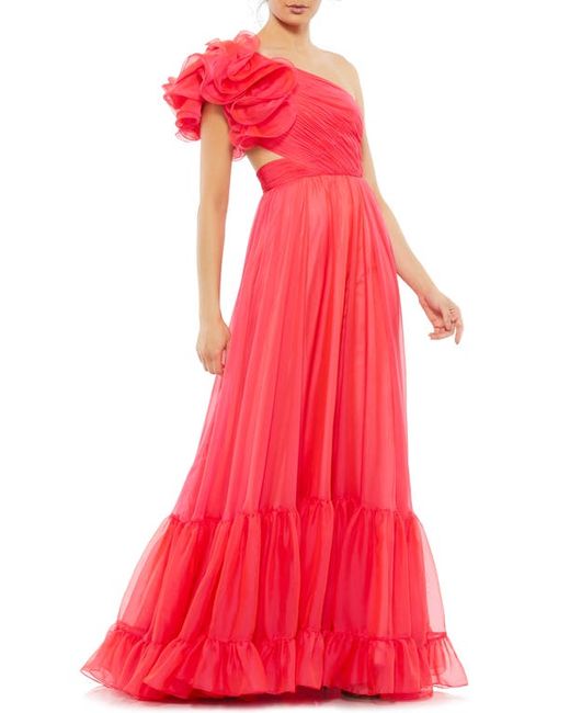 Ieena for Mac Duggal One-Shoulder Tiered Ruffle Gown in at