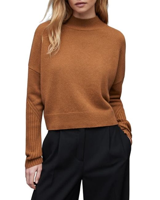 AllSaints Orion Mock Neck Cashmere Wool Sweater in at