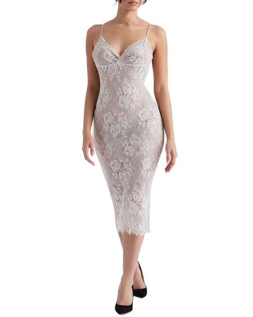 House Of Cb Serelle Lace Midi Slipdress in at