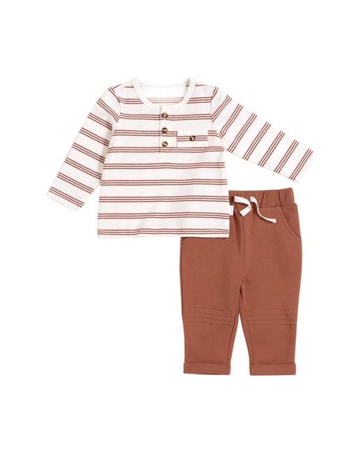FIRSTS by petit lem Stripe Henley Top Joggers Set in at