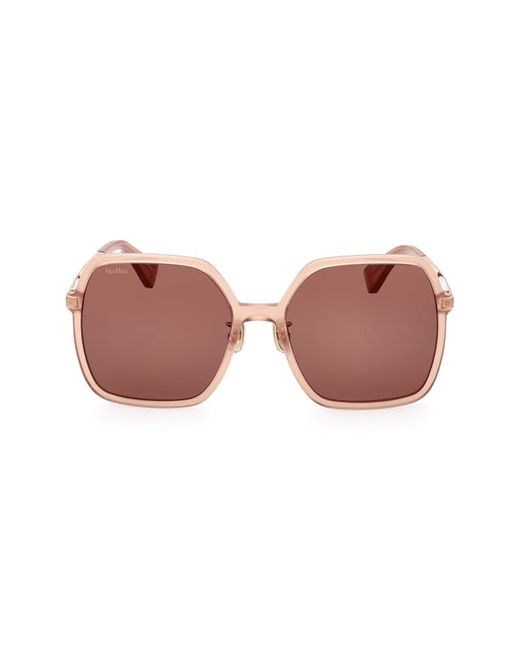 Max Mara 59mm Square Sunglasses in Shiny Brown at