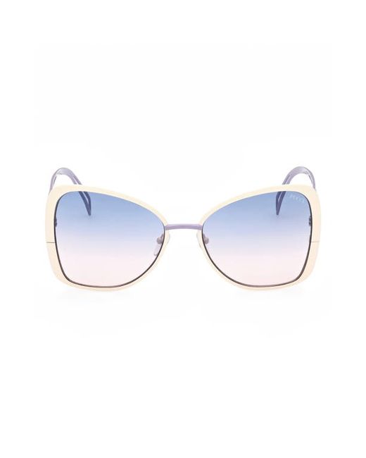 Emilio Pucci 58mm Gradient Butterfly Sunglasses in White/Other at