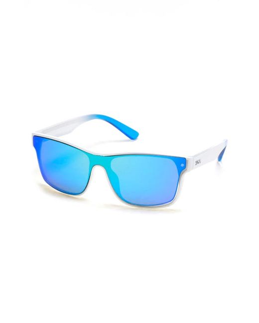 Skechers Mirrored Shield Sunglasses in White Mirror at