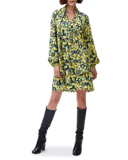 Dvf Romi Scarf Neck Long Sleeve Minidress in at
