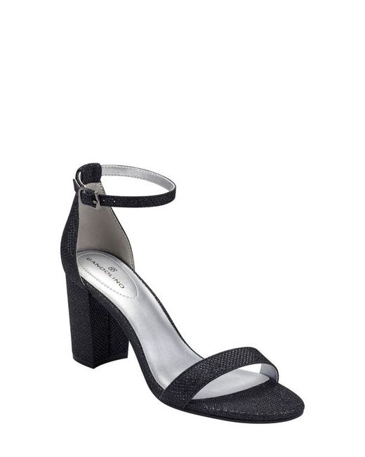 Bandolino Armory Ankle Strap Sandal in Navy Glam Fabric at
