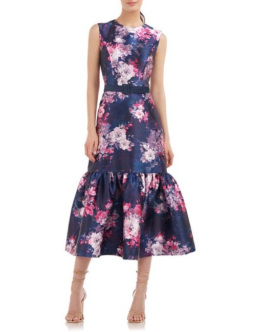 Kay Unger Justine Floral Midi Dress in at